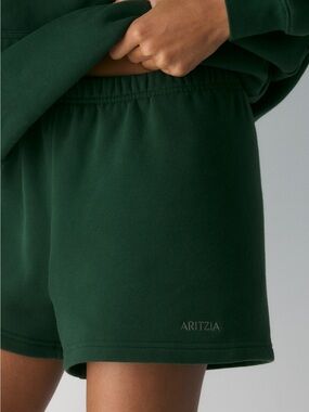 Aritzia Deep Green Fleece Sweat Shorts